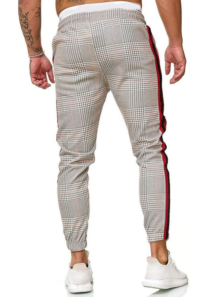 Mäns Färgblock Pencilbyxor Patchwork Casual Four Seasons Casual Pants