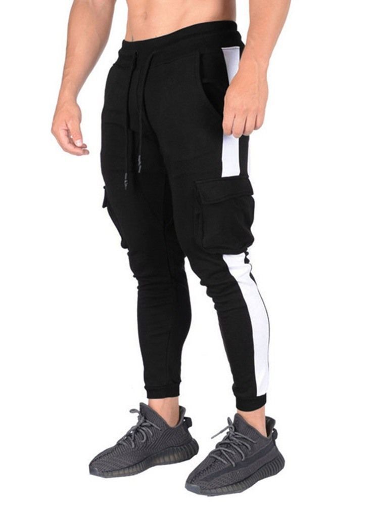 Pencil Pants Color Block Patchwork Sports Men's Casual Pants