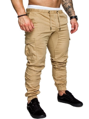 Pencil Pants Lace-up Plain Men's Sports Casual Pants