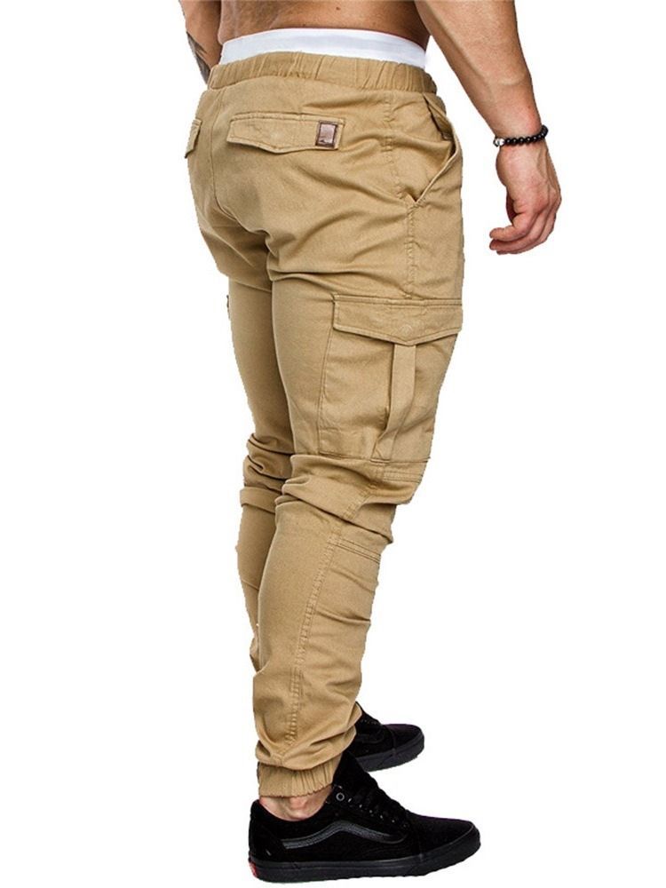 Pencil Pants Lace-up Plain Men's Sports Casual Pants