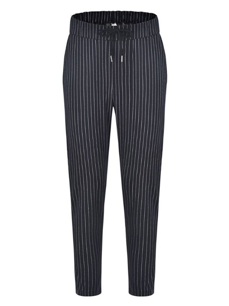 Pencil Pants Stripe Mid Midja Four Seasons Casual Herrbyxor