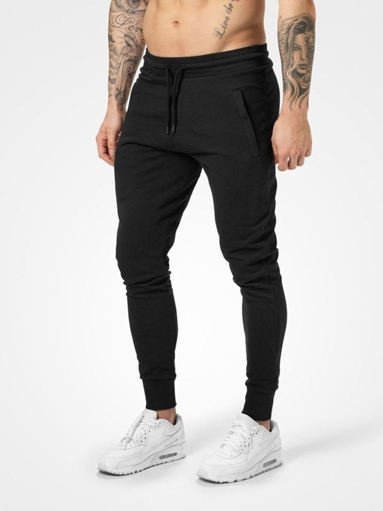 Pennbyxor För Män Plain Spring Lace-up Casual Pants