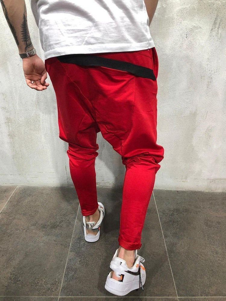 Plain Lace-up Mens Casual Baggy Pants