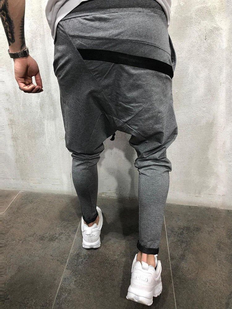 Plain Lace-up Mens Casual Baggy Pants