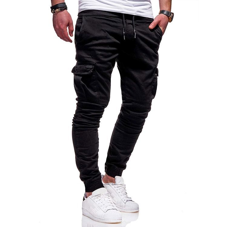 Plain Mid Waist Men's Casual Byxor