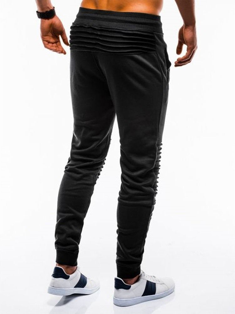 Plain Pocket Mid Waist Mens Byxor