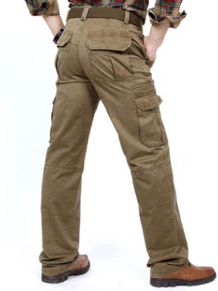 Plain Zipper European Men's Casual Pants