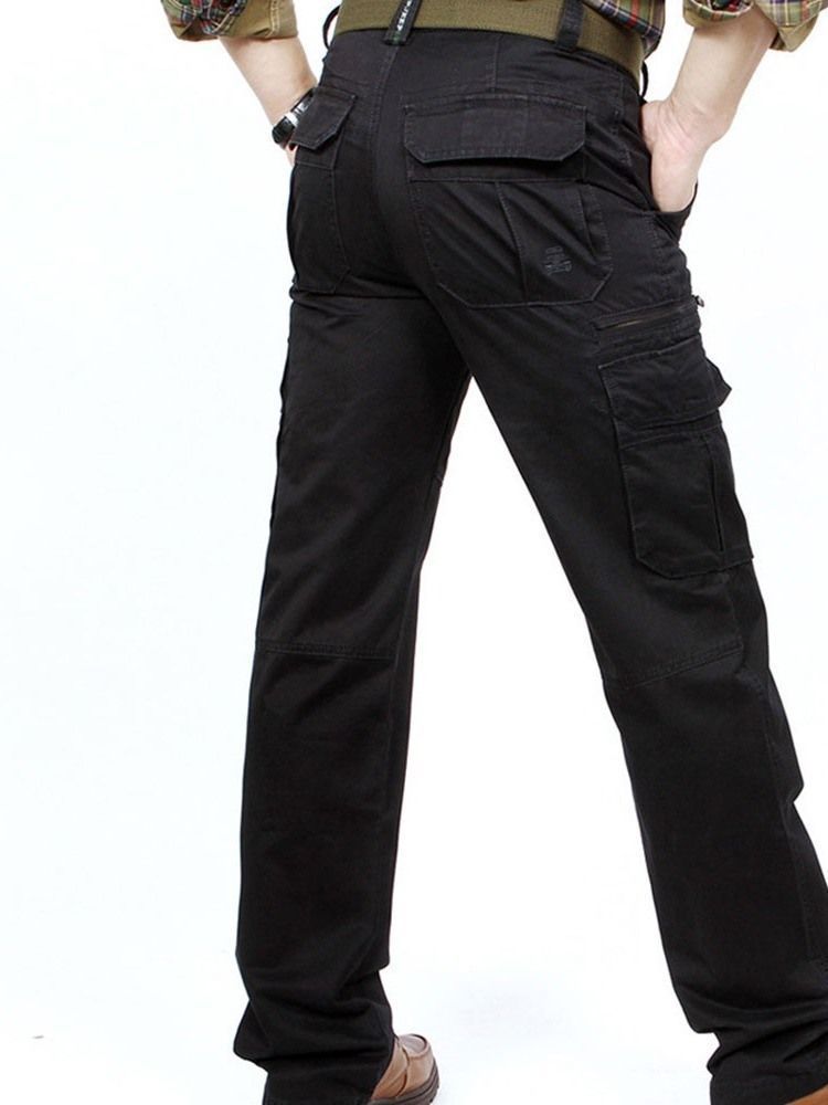 Plain Zipper European Men's Casual Pants