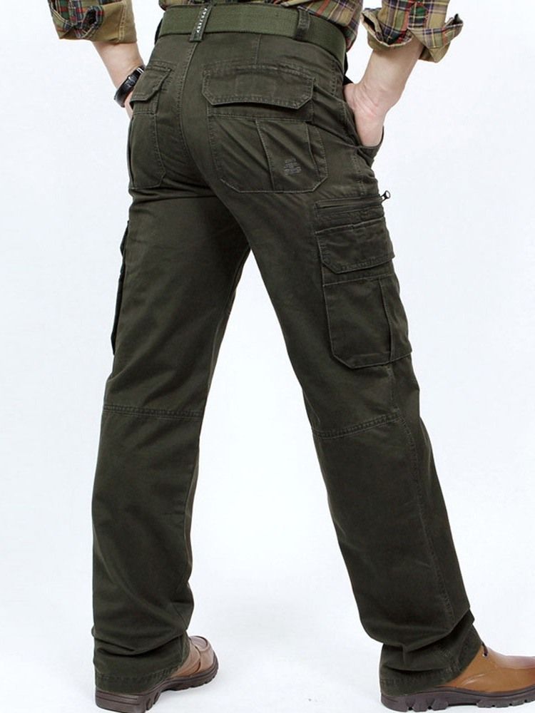 Plain Zipper European Men's Casual Pants