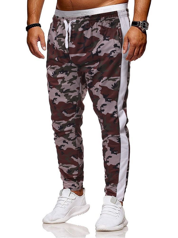 Pocket Camouflage Snörning För Män Casual Byxor