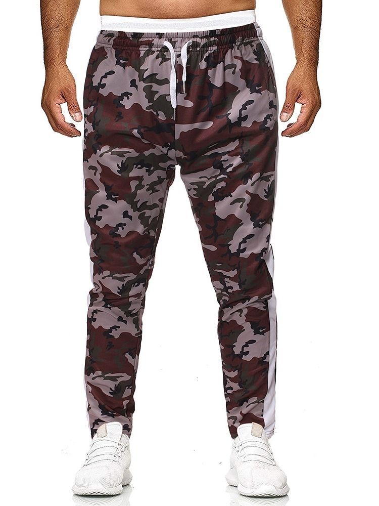 Pocket Camouflage Snörning För Män Casual Byxor