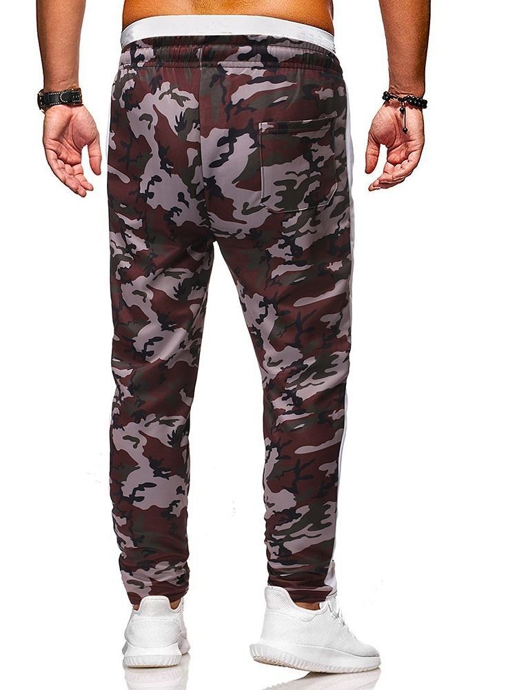 Pocket Camouflage Snörning För Män Casual Byxor