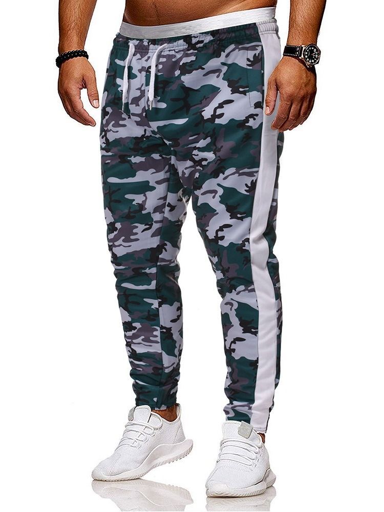 Pocket Camouflage Snörning För Män Casual Byxor