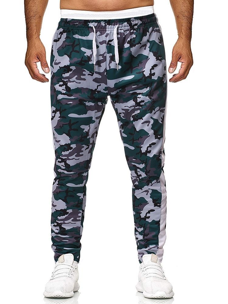 Pocket Camouflage Snörning För Män Casual Byxor