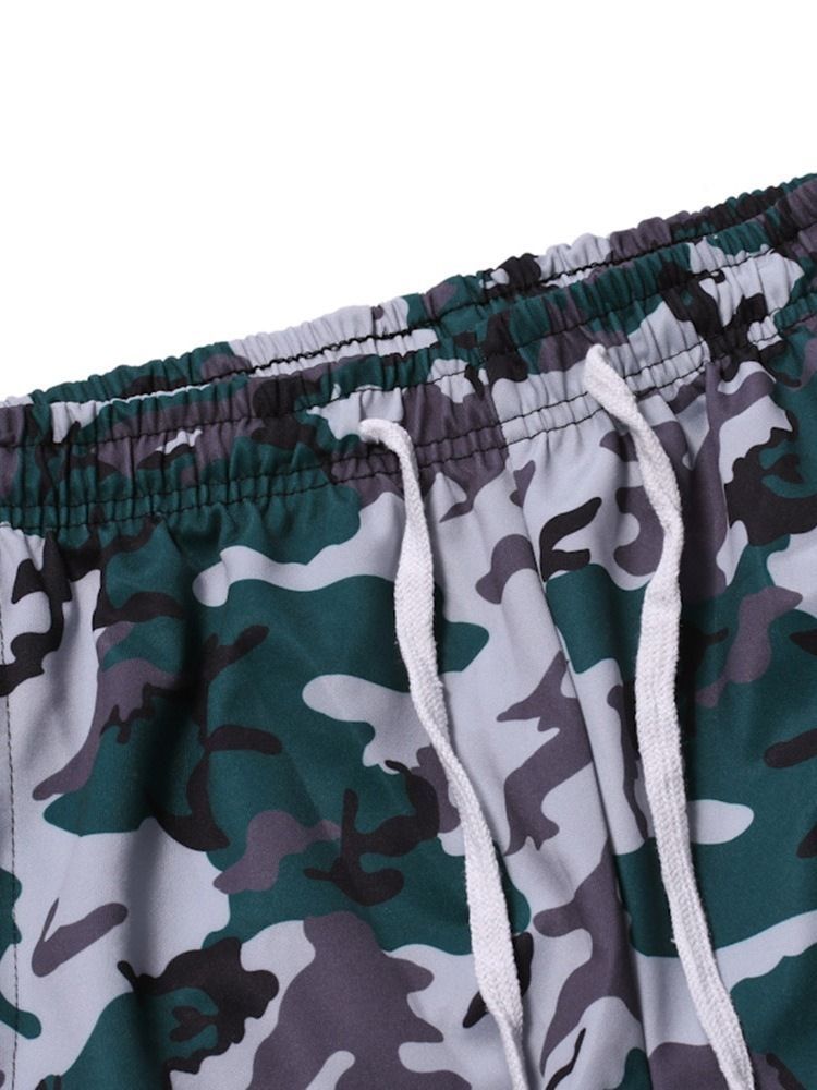 Pocket Camouflage Snörning För Män Casual Byxor