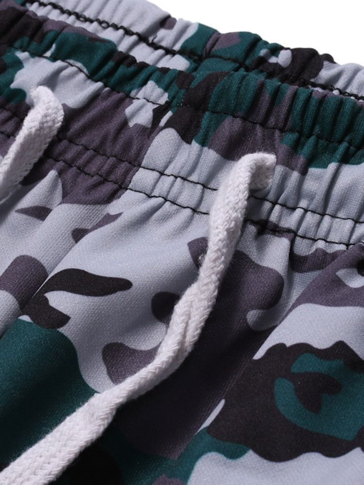 Pocket Camouflage Snörning För Män Casual Byxor