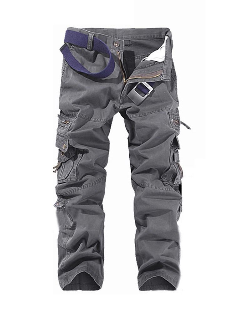 Pocket Style Zipper Men's Byxor