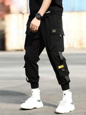 Pocket Thin Lace-up Mens Casual Pencil Pants