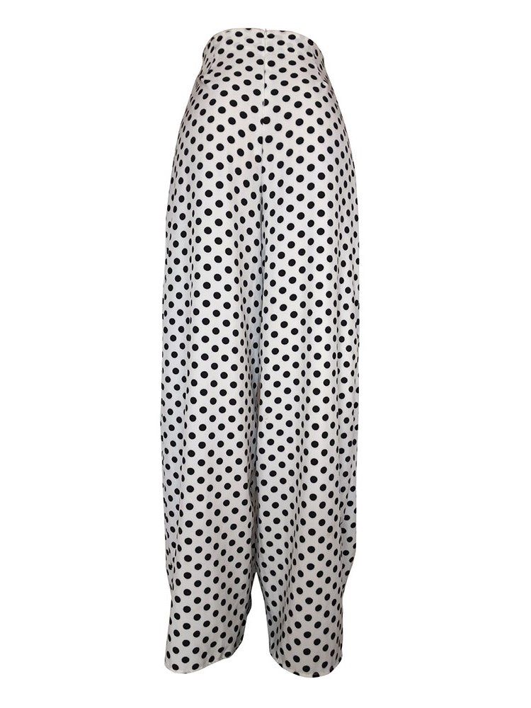 Polka Dots Wide Legs Print Dambyxor