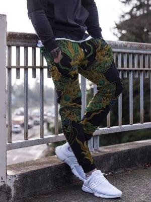 Print Pencil Pants European Men's Casual Pants