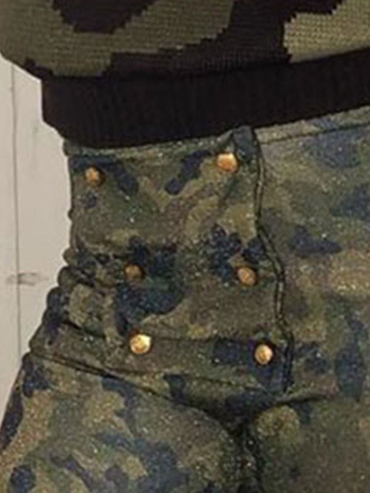 Slim Camouflage För Kvinnor I Full Längd Bellbottoms Casual Byxor