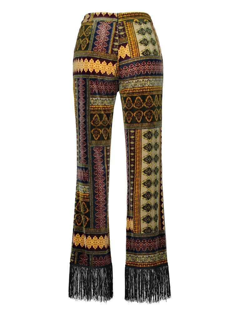 Slim Geometric Print Women's Bellbottoms