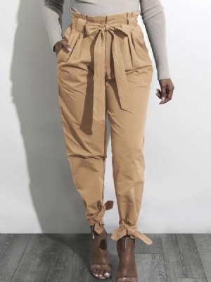 Slim Plain Full Length Pencil Pants Byxor För Kvinnor