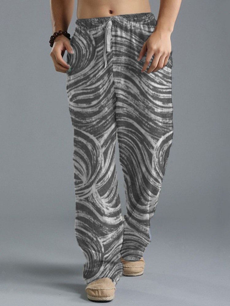 Straight Zebra Stripe European European Casual Pants