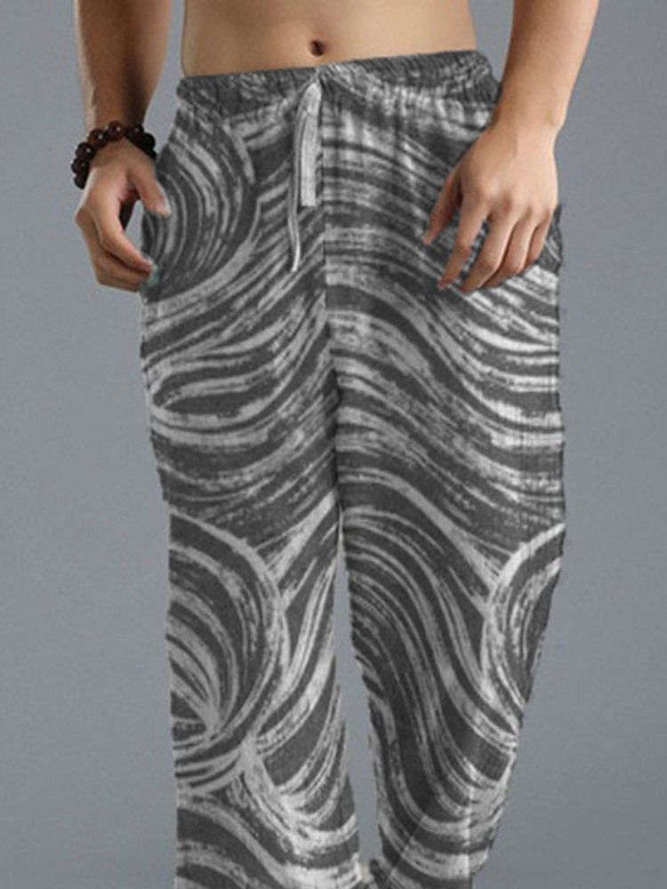 Straight Zebra Stripe European European Casual Pants