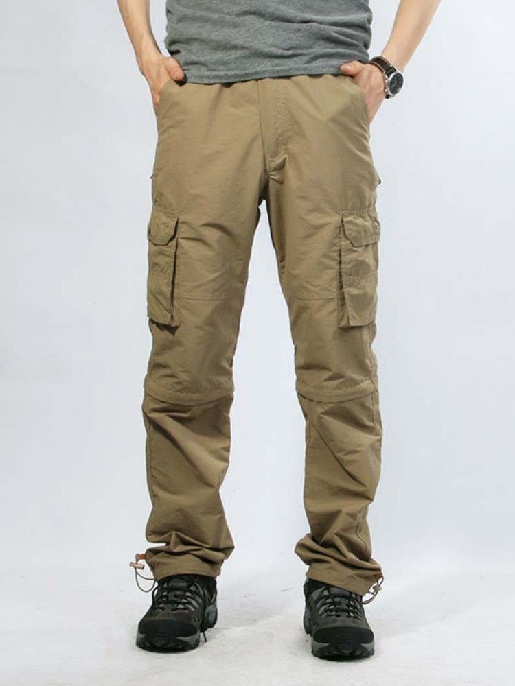 Thin Pocket Plain Zipper Herr Byxor