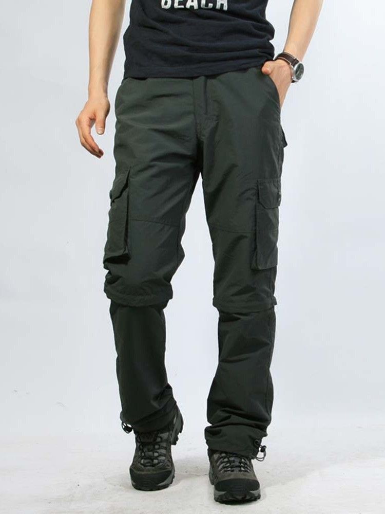 Thin Pocket Plain Zipper Herr Byxor