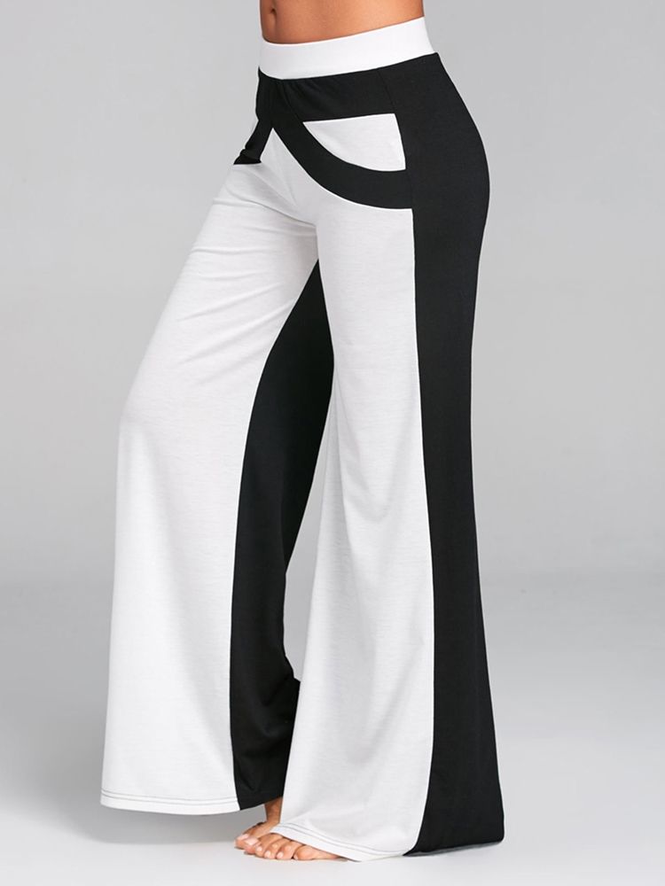 Wide Leg Loose Color Block Dambyxor